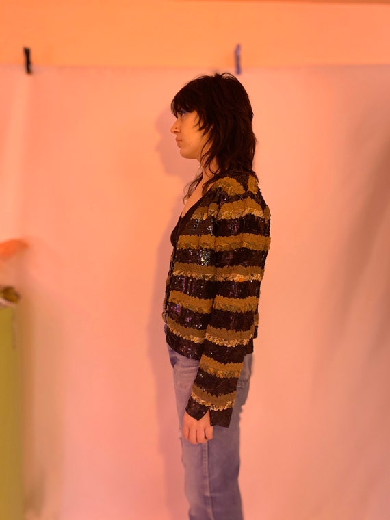 Sequin + appliqué sheer jacket - image 7