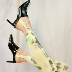 Hand Dyed Stirrup Tights: Neon Tie Dye, Size Inclusive