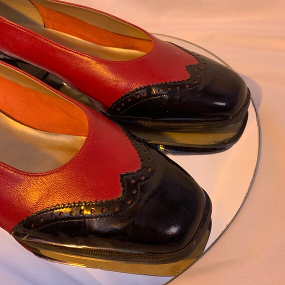 Patent wingtip brogue block heels - image 8