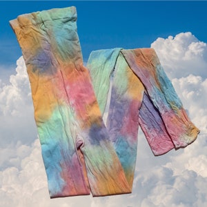 Hand Dyed Recycled Tights: Colorblock Watercolor Sustainable Leggings