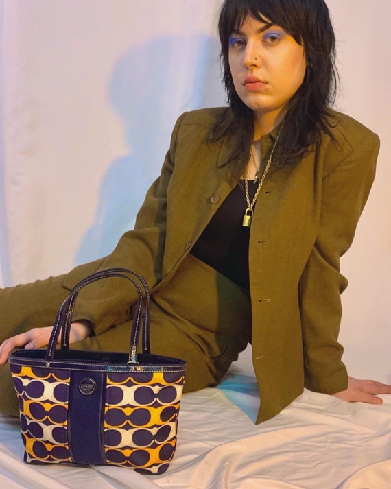 Patent + canvas mod mini Coach tote - image 2