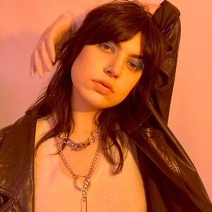 Safety pin O-ring lariat necklace