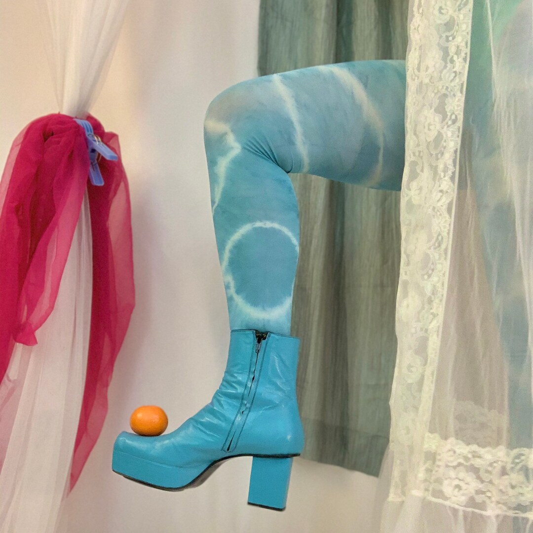 Tie Dye Tights, Sustainable Tights, Hand Dyed Tights, Colorful Tights