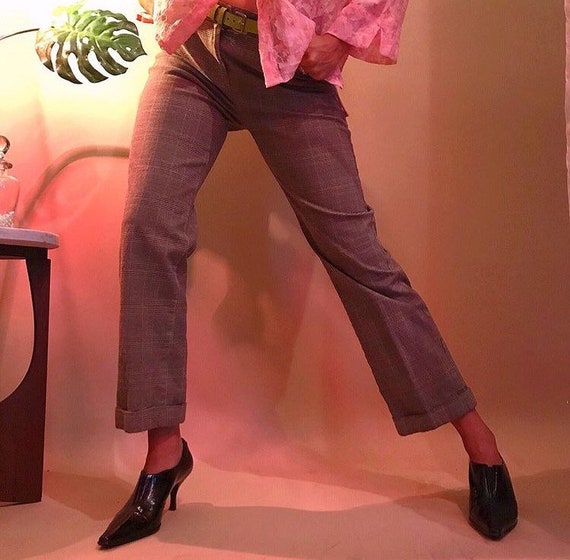 Plaid cropped pants