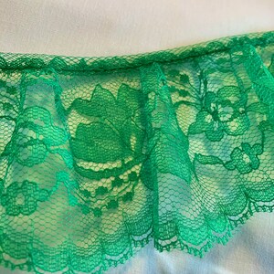 Lace Detachable Collar, Cottage Core Collar, Oversize Collar, Peter Pan, Bright Accessory Collar, Removable Collar, Big Collar 2.5” green