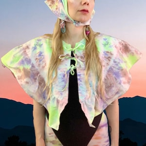 Handmade Tie Dye Detachable Collar: Oversized Cotton Cottage Core