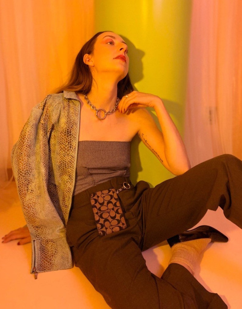 Snakeskin micro suede jacket