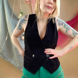 80’s suede Forenza vest top, leather vest shirt