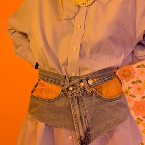 Remade Levi&#39;s Wrap Pearl & Organza Belt