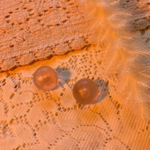 Lucite pastel pink bubble earrings