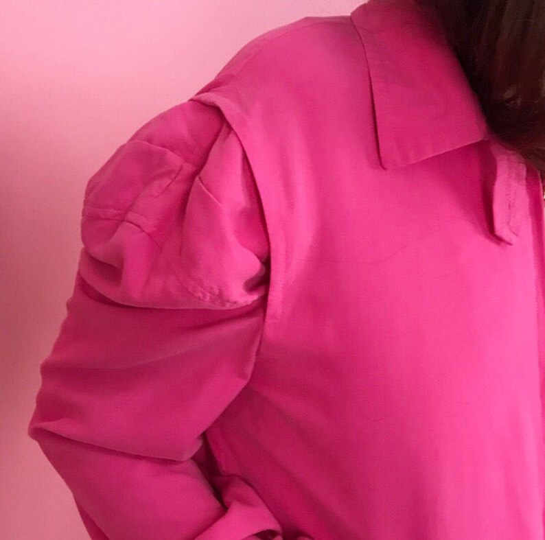 Veste à manches bouffantes rose chaud de soie Ralph Lauren image 10