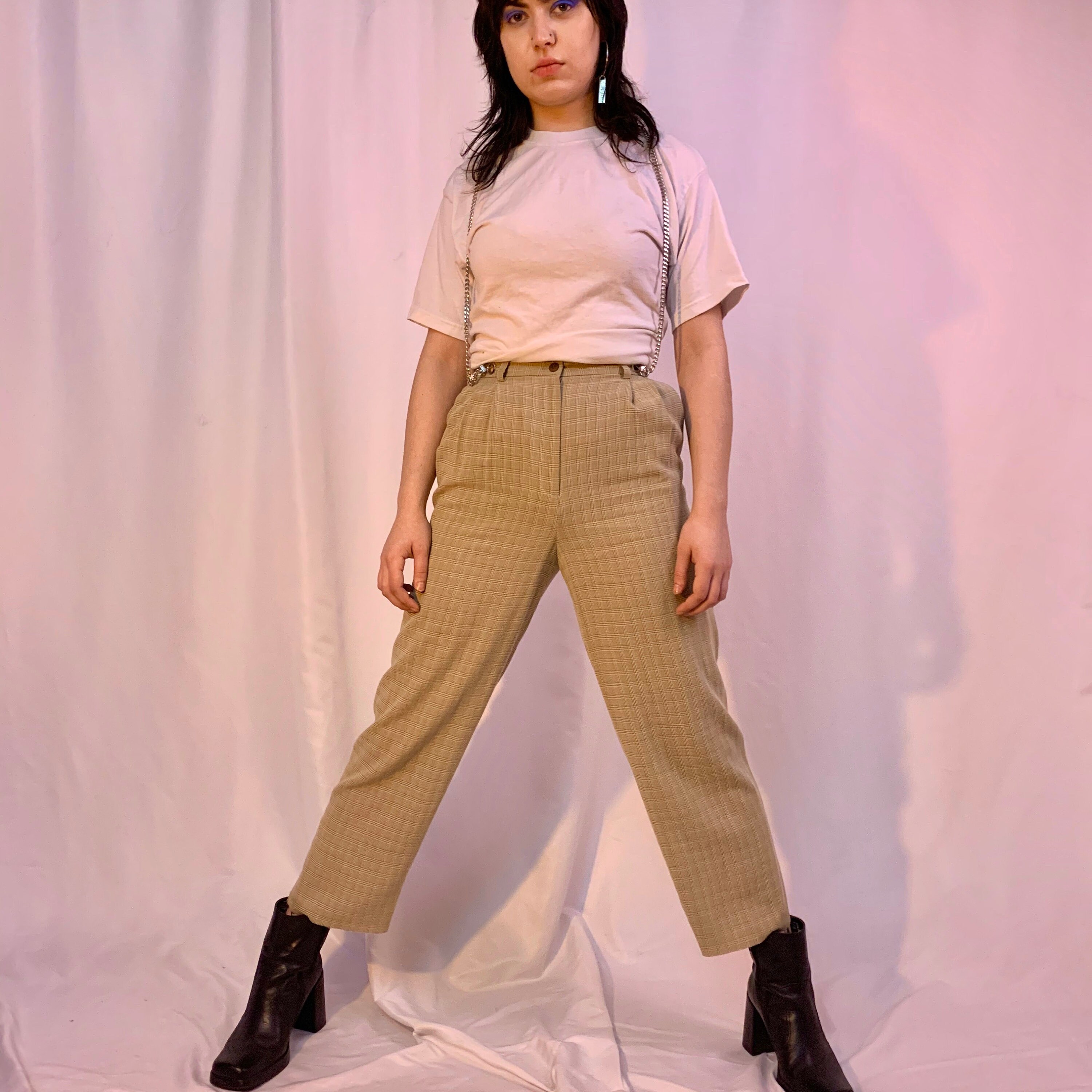 Buy Pleated Suspender Chain Pants Online in India - Etsy
