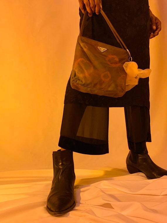 Sheer velvet trim pants