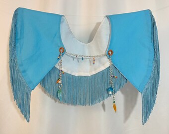 Fringe Detachable Collar, Fringe Collar, Beaded Collar, Oversized Collar, Big Collar