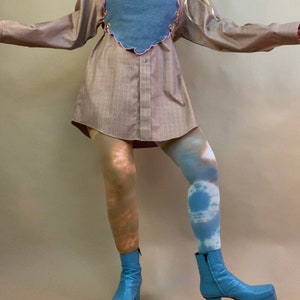 Hand-Dyed Tie Dye Tights: Two-Tone Colorful Stockings