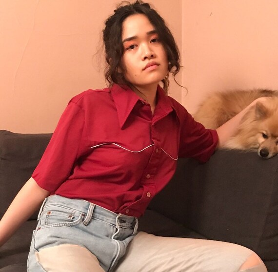 70's western contrast shirt