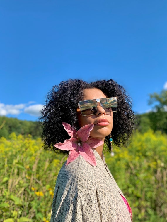 Silk argyle print button down - image 3