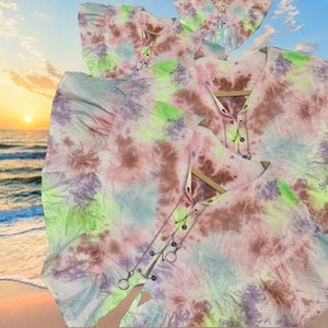 Ruffle Detachable Collar, Cottage Core Collar, Oversize Collar, Peter Pan, Tie dye Collar, Removable Collar, Big Collar