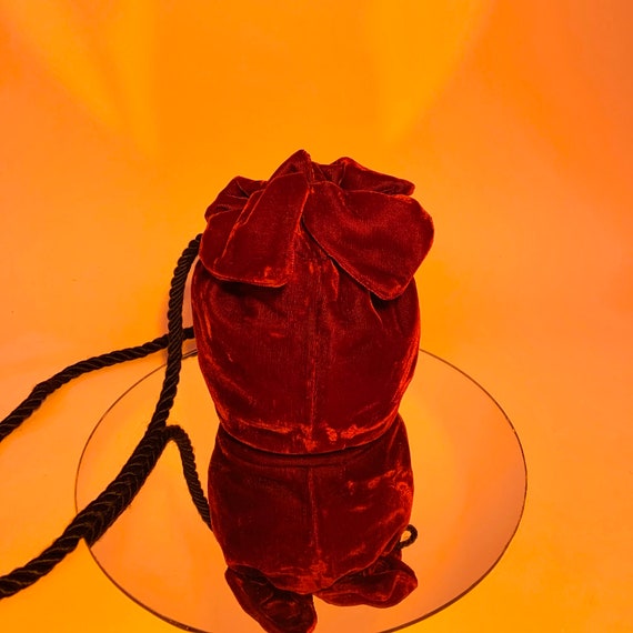 Crushed cranberry velvet mini bag