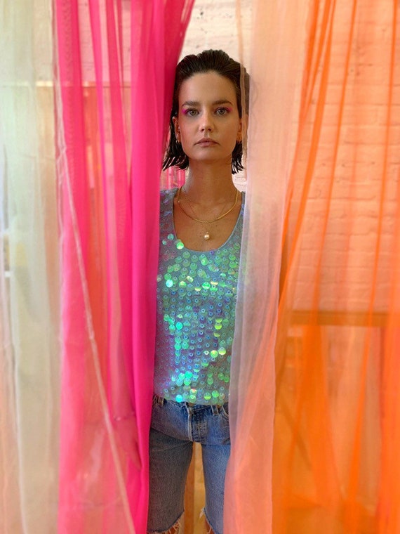 Sequin paillette mermaid tank