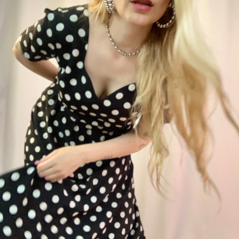 Sweetheart polka dot dress image 1