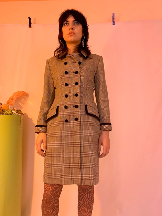 Glen plaid blazer dress or coat M - image 3