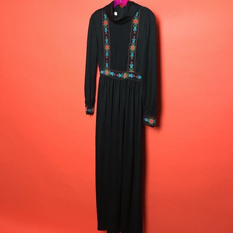 mock neck maxi dress