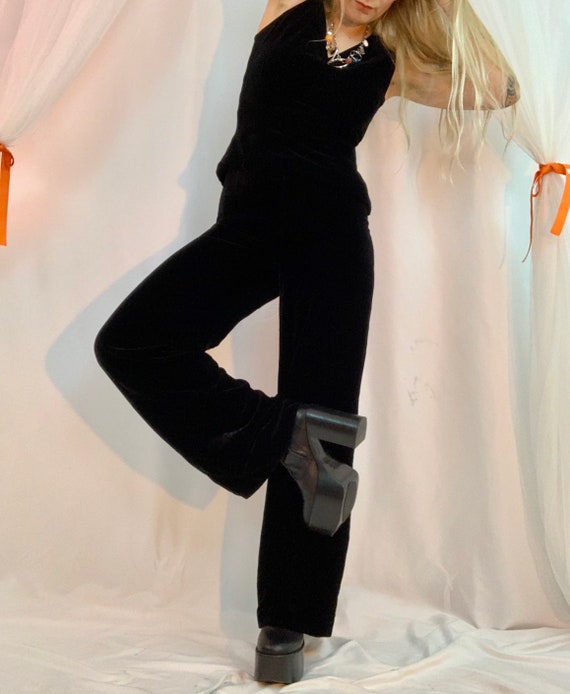 Velvet flare pant suit
