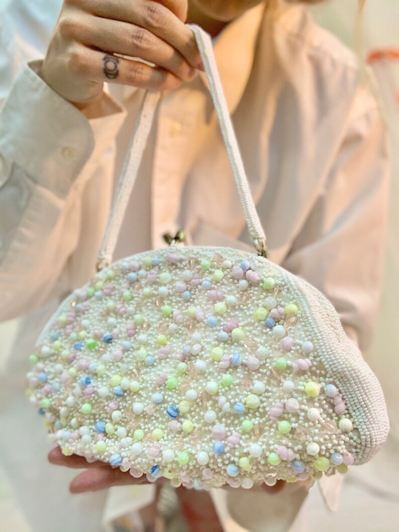 Italian glass seashell beaded purse image 5