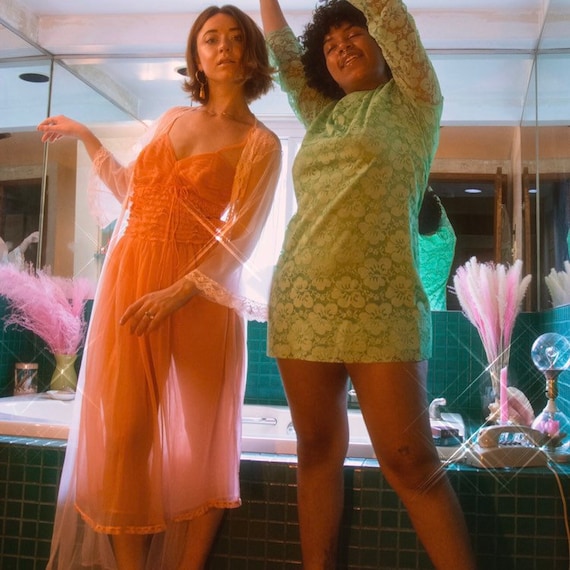 Peach shop frill dress