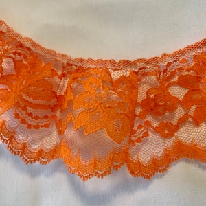 Lace Detachable Collar, Cottage Core Collar, Oversize Collar, Peter Pan, Bright Accessory Collar, Removable Collar, Big Collar 2.5” bright orange