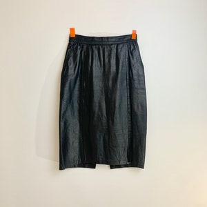 80’s leather pencil skirt