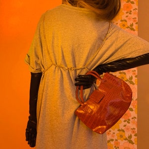 Mini borsa croc in PVC rosso