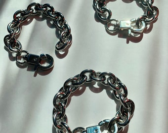 Chunky chain bracelet, thick chain bracelet, chunky hardware, punk chain bracelet, grunge chain bracelet