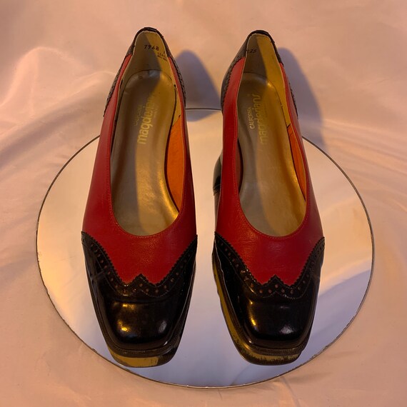 Patent wingtip brogue block heels - image 4