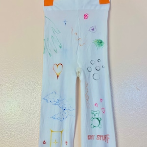 Hand-Drawn Doodle Tights: Custom Name, Size-Inclusive Art Tights