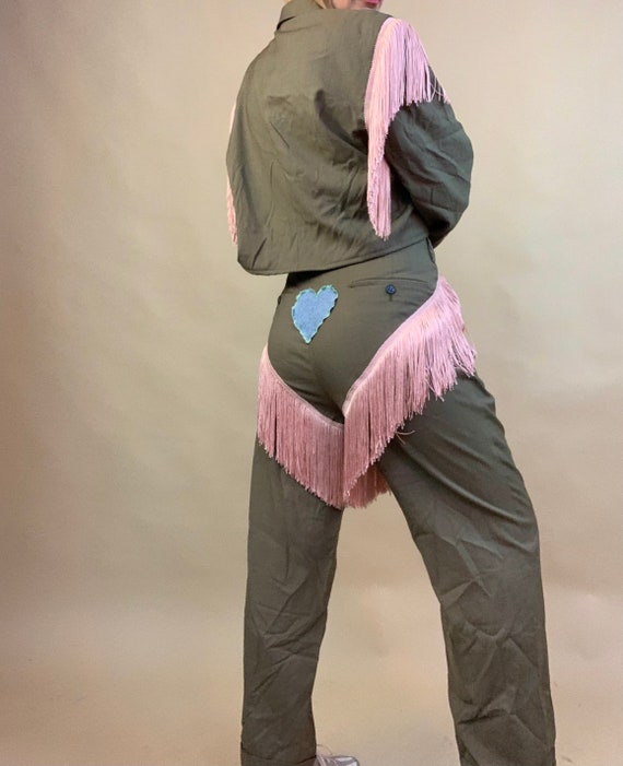 【COLOR iN ID】Fringe Western Neck Pants Western Fringe Pants - Etsy