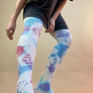 Tie Dye Tights, Sustainable Tights, Hand Dyed Tights, Colorful tights, Plus Size Tights, Size Inclusive Tights