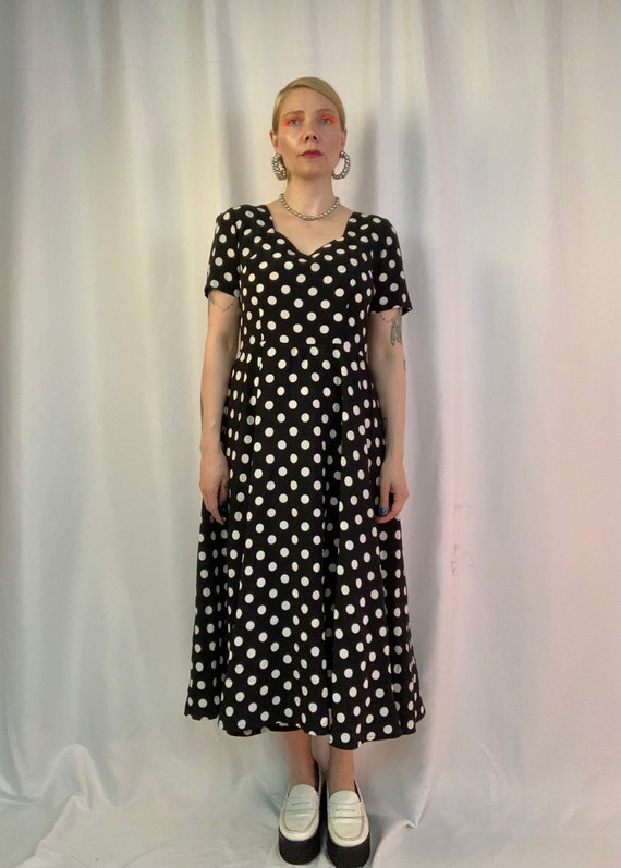 Sweetheart polka dot dress - image 4