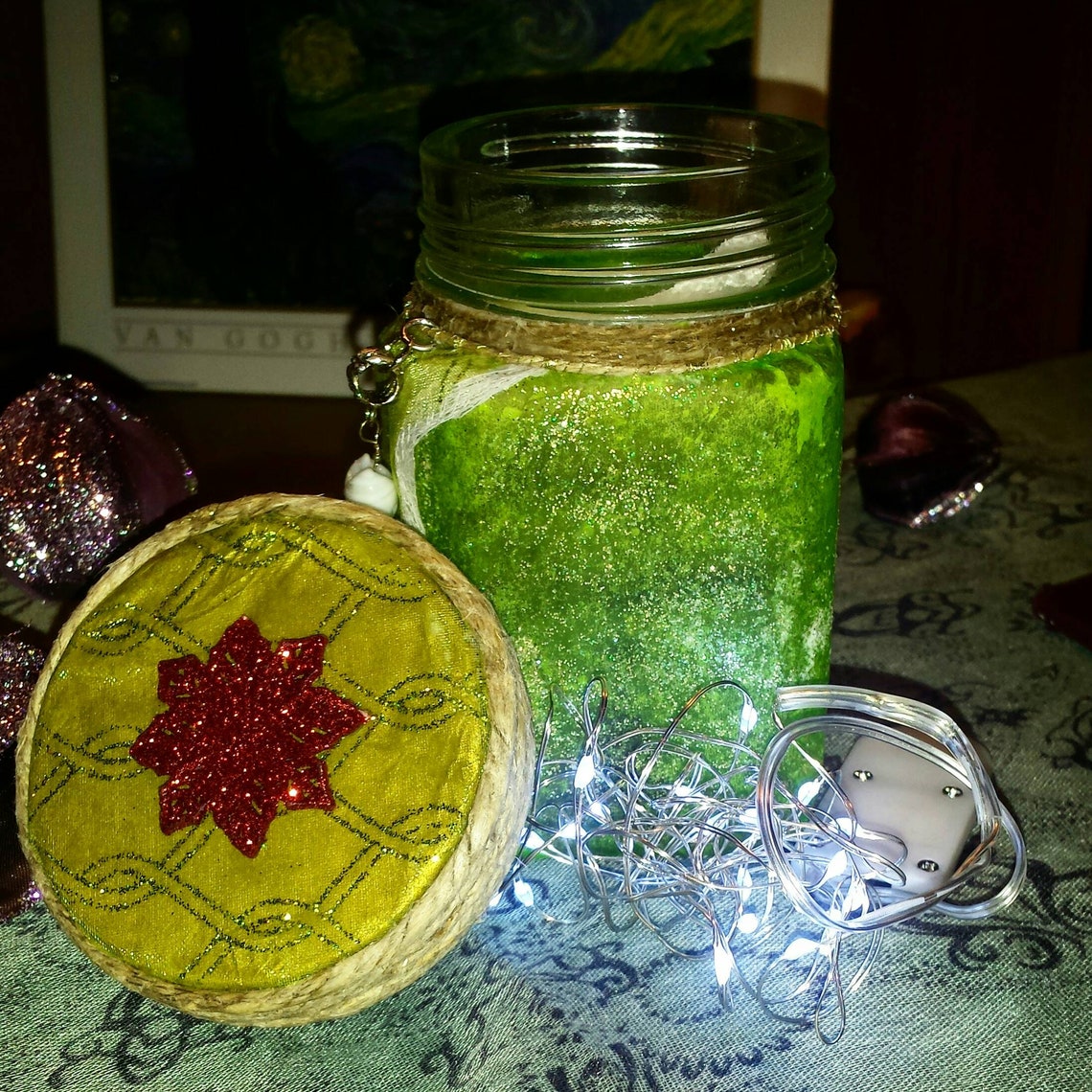 Christmas tree Glass Jar Light Merry Christmas Night Light Etsy
