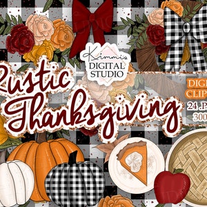 Rustic Thanksgiving Hand-drawn Clip-Art, Fall Autumn Clipart, Illustrations, Fashion Clipart, Planner Sticker graphics, Digital Clipart