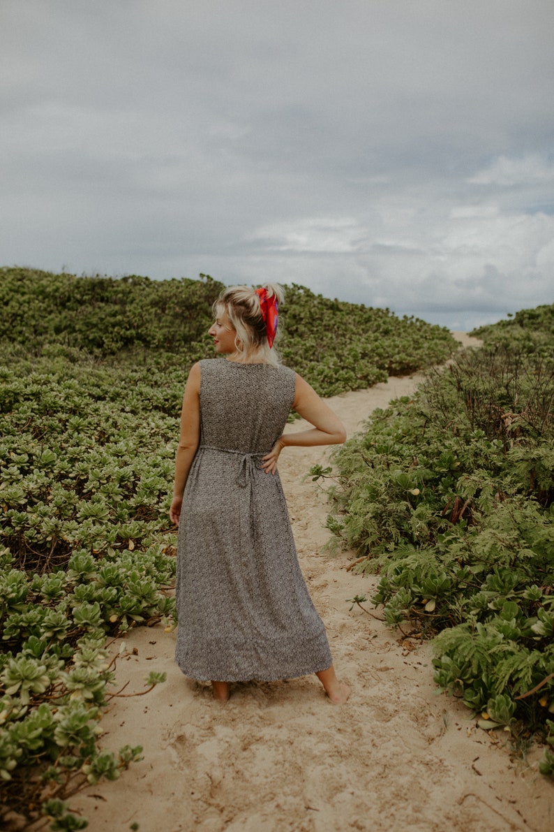 90s Vintage Floral Midi Dress