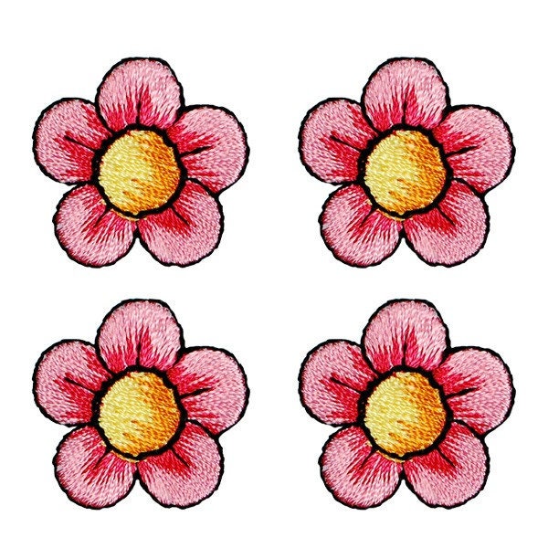 Expo BaZooples Iron-on Patch Applique 1 1/2" Flower Pack of 4