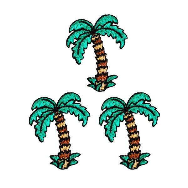 Expo BaZooples Iron-on Patch Applique Palm Tree Pack of 3