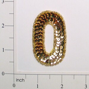 Number 0 Sequin Applique/Patch Gold - Clearance