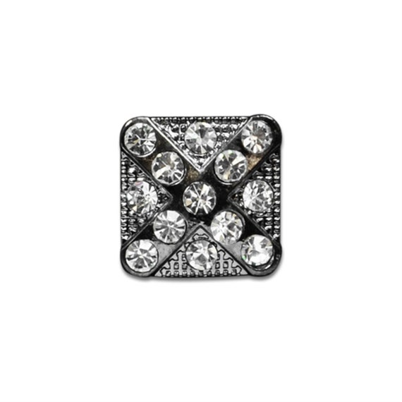 1/2 Rhinestone Studded X Design Square Button - Etsy