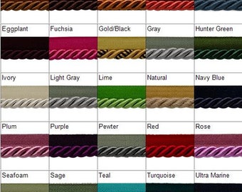 5 Yards of Hilda 3/8" Twisted Lip Cord Trim