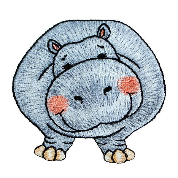 BaZooples Iron-on Patch Applique/Patch Humphrey Hippo