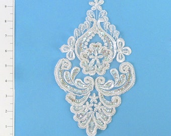 Vintage Teardrop Lace Applique/Patch - 10 1/4" X 5 1/2"