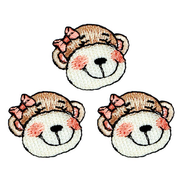 BaZooples Iron-on Patch Applique/Patch Molly Monkey Head Pack of 3